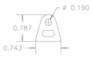 4130 1/16" THK - .190" HOLE - 7/8" HT, STRAIGHT MINI CHASSIS TAB - QTY 20